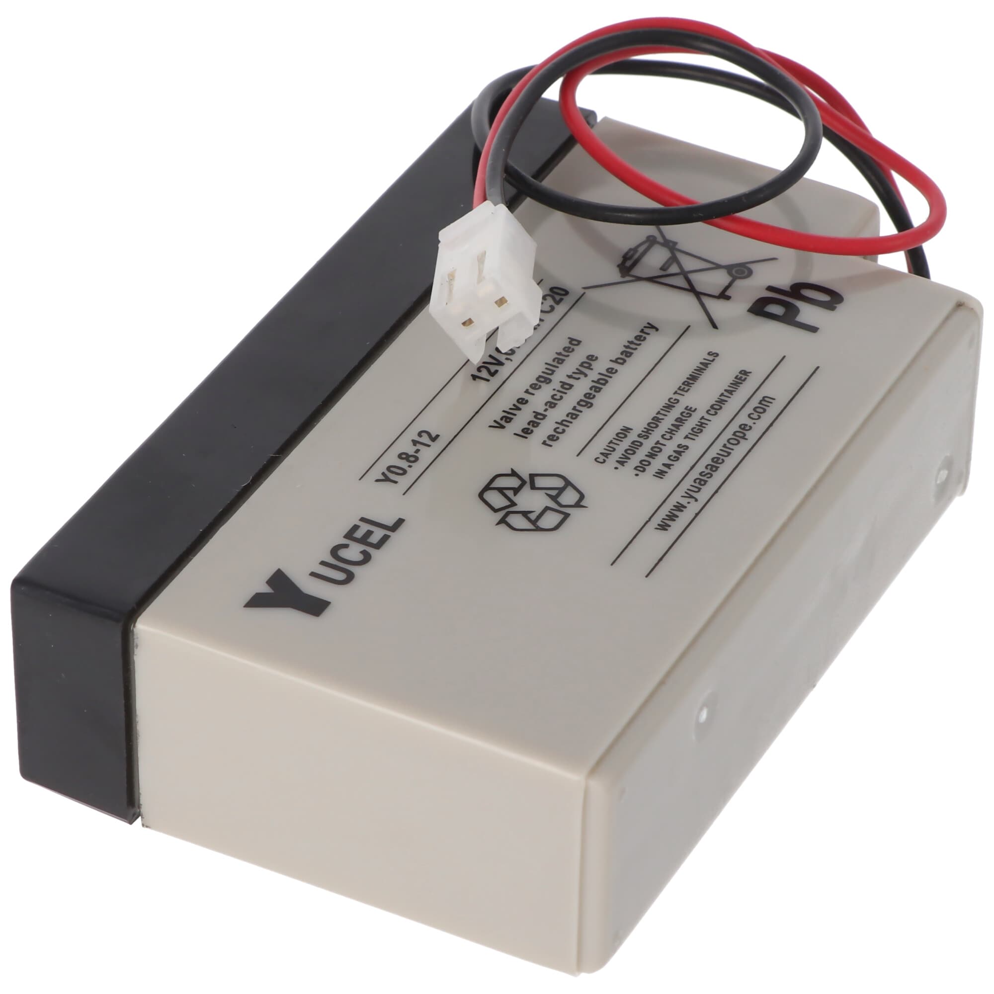 Batterie au plomb Yucel Y0.8-12 AGM, batterie Yuasa 12V 0.8Ah avec connecteur JST