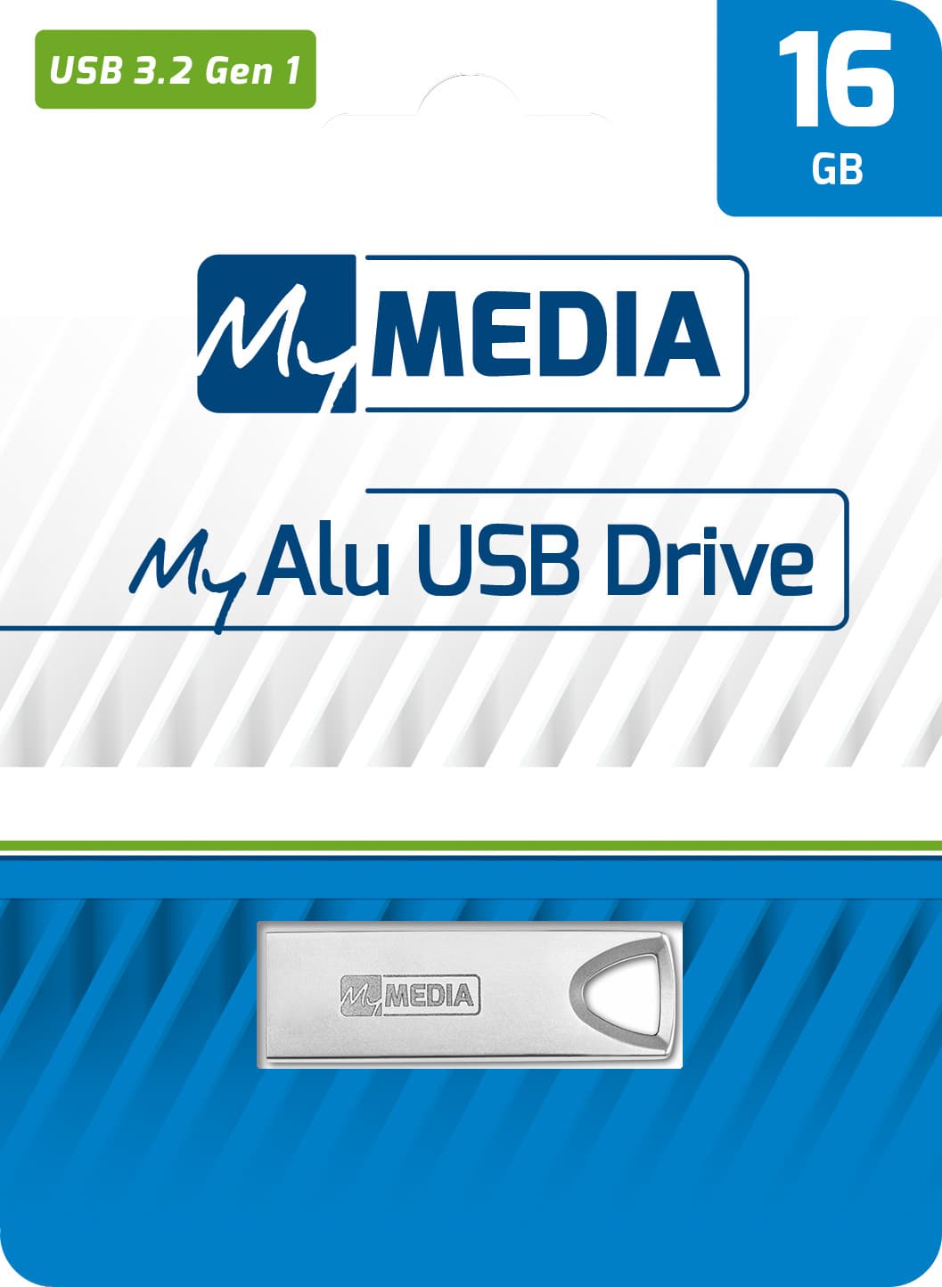Mymedia Clé USB 3.2 16 Go, Type-A, My Alu, blister argenté
