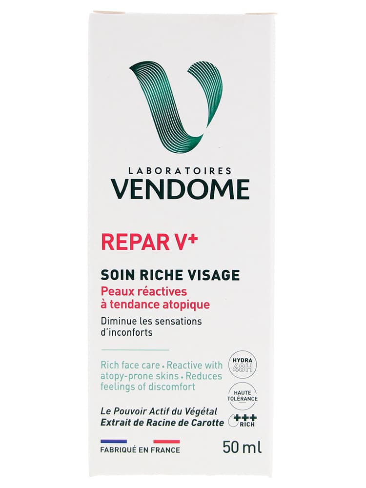 Laboratoires Vendôme Soin Riche Visage Peaux Réactives à Tendances Atopiques 50 ml