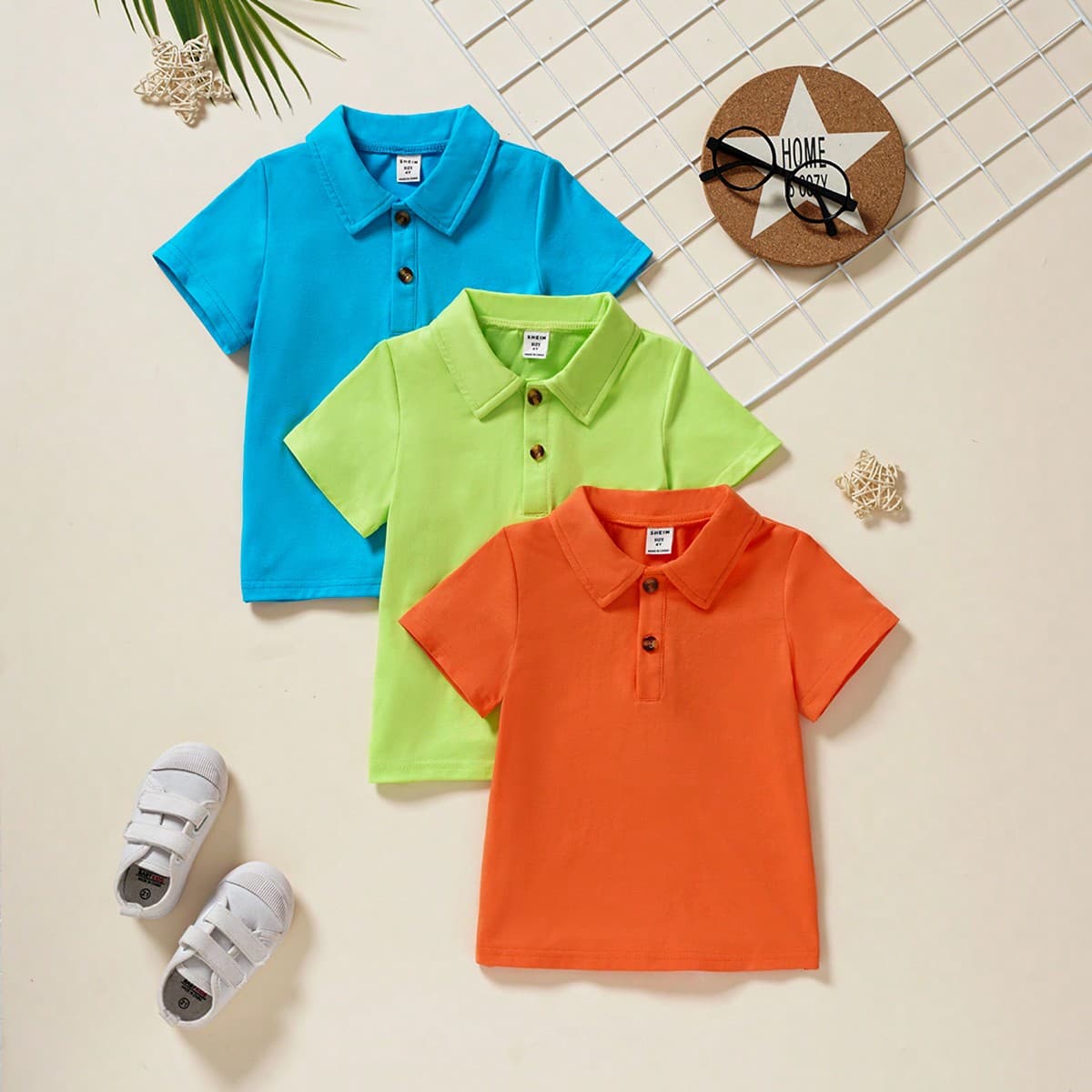 Ensemble de 3 T-shirts Polo à col rabattu pour garçons jeunesse, de contractuels et décontractés, avec manches courtes, pour l'été et le golf.